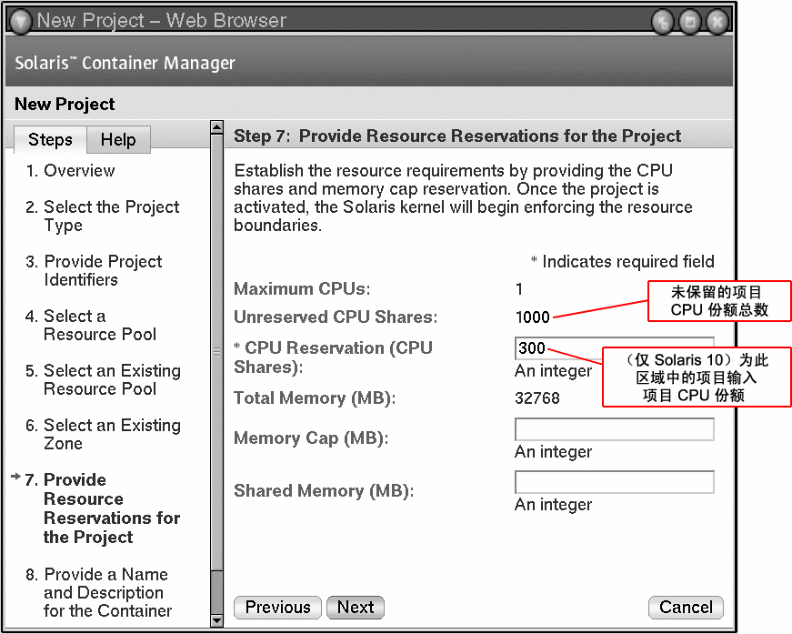 为项目指定项目 CPU 份额