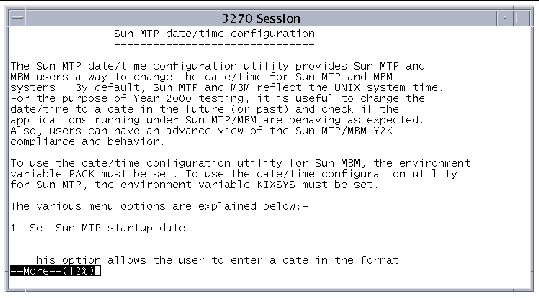 Screen shot showing the first screen of help information.