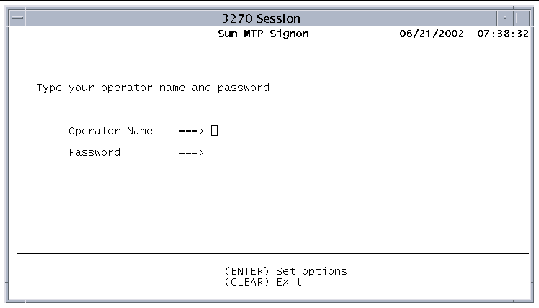 Screen shot of Signon screen displayed when you type the CSSN transaction.