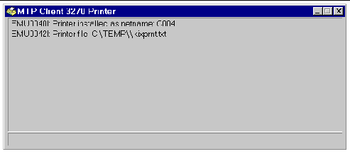 Screen shot showing the printer window.