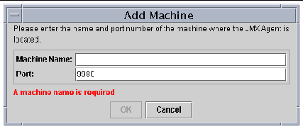 Screen shot showing the Add Machine dialog box.