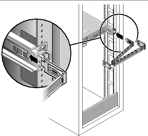 Figure showing the installation of the cable management arm.