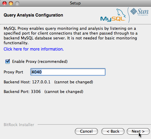 MySQL Enterprise Service Agent のインストール:
                OS X -Query Analyzer の設定