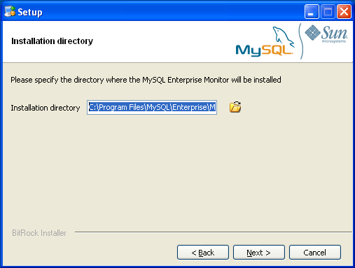 MySQL Monitor のインストール:
                Windows -インストールディレクトリ