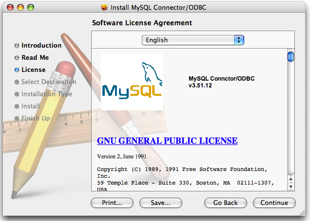 On OS X Mysql Connector/C 6.1.5 Download From Turbobit Myodbc-macosx-install-step3