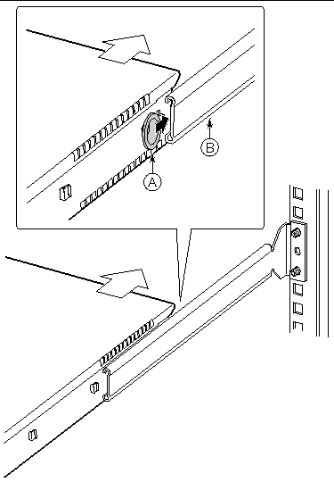 Figure showing installation of the chassis in the rear brackets.