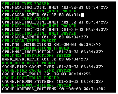 Screen capture of the settings that will be used to run the PCT test. The following steps describe how to change the settings, if necessary.