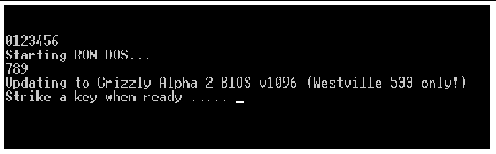 Screen capture of the text menu from which Service Partition options can be selected. The following steps describe the actions to take in this screen.