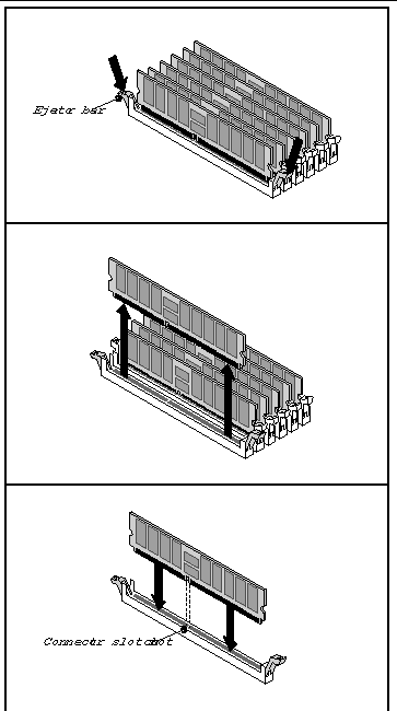 Figure showing DIMM removal and replacement.