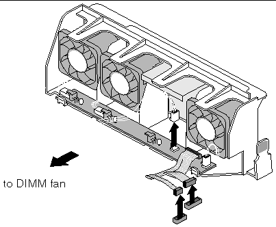 Figure showing location of electrical headers for fan power connection.