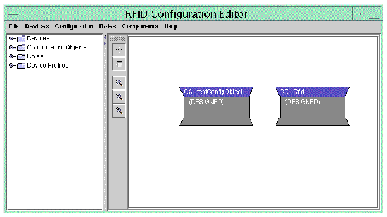 Screen capture showing initial view of the RFID Configuration Manager.