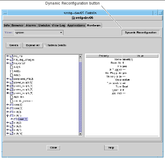 Screen capture of the Hardware tab in the Details window, showing the Logical view. 