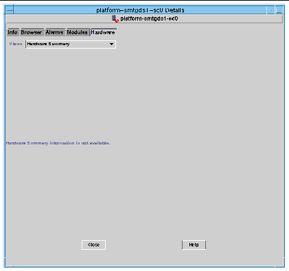 Screen capture of the Hardware tab and the Hardware Summary table. 