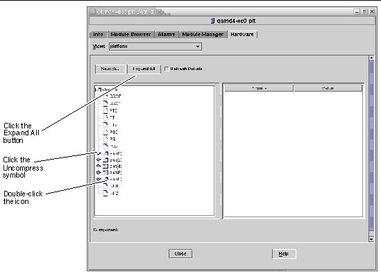 Screen capture of the Details window, showing choices for expanding or uncompressing icons. 