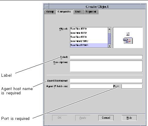 Screen capture of the Composite tab in the Create Topology Object window. 