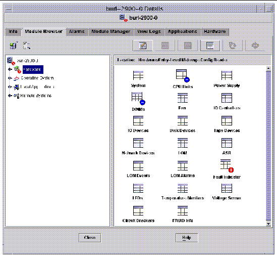 Screen capture of the Config-Reader devices in the Browser tab of the Details window. 