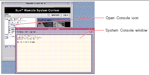 This illustration shows the System Console window