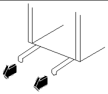This illustration shows how to extend the anti-tip legs on the cabinet.