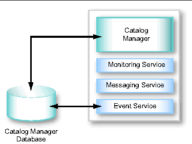 Diagram of a Catalog Manager deployment described in the text.