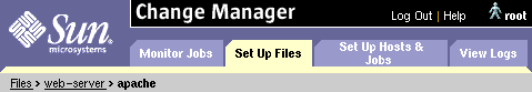 Screen capture showing the Change Manager general links area and bread crumbs.