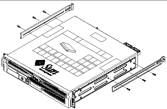 Figure showing where to install the two rear mount support brackets.