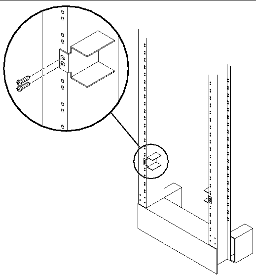 Figure showing how to install the rail guides in the rack.