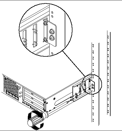 Figure showing how to secure the rear plate to the rack.