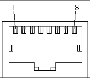 Figure shows 8-pin RJ-45 connector with Pin 1 at left and Pin 8 at right.