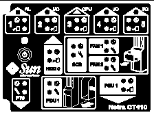 Figure showing the system status panel for the Netra CT 410 server.