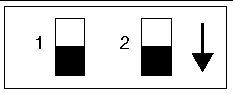 Figure showing the correct settings for the SMC module switch SW0501 on the host CPU card for the Netra CT server.