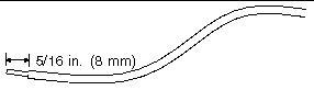 Figure showing the amount of insulation to strip from the wire (5/16 inches).