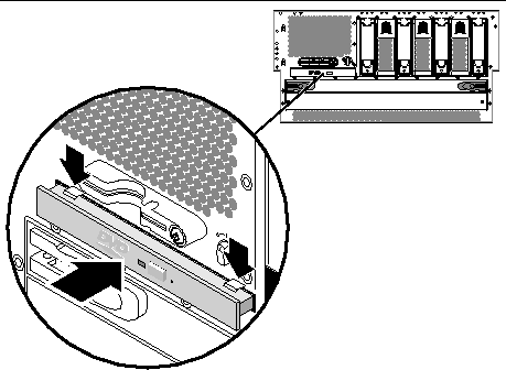 Figure showing how to install the DVD drive.