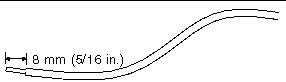 Figure showing the amount of insulation to strip from the wire (5/16 inches).