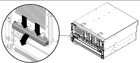 Figure showing how to remove the DVD slot cover.