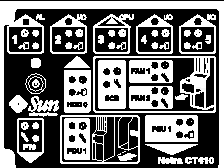 Figure showing the system status panel for the Netra CT 410 server.