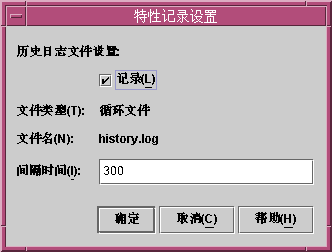 “特性记录设置”对话框。上下文将介绍该图形。