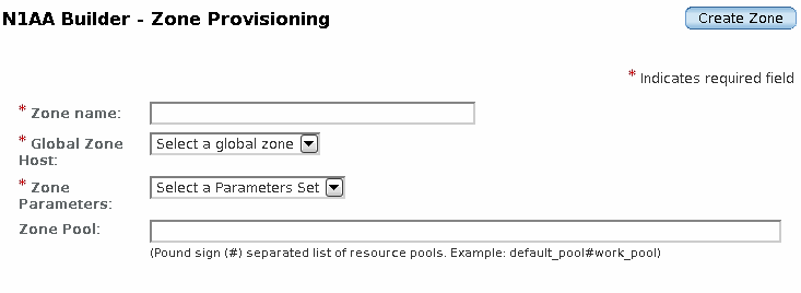 This screen capture shows the N1 AA Zone Provisioning
page. The context describes the page.