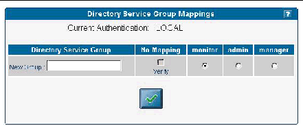 Screenshot showing Directory Service Group Mappings screen.