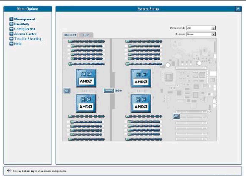 Screenshot showing System Status window.