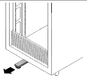 Graphic showing how to extend the rack anti-tip foot.