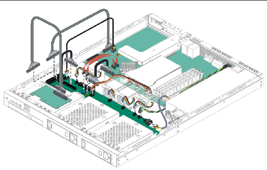 Figure showing internal routing of the cables.