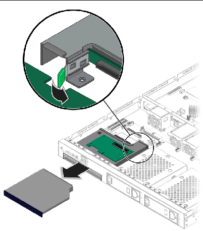 Figure showing removal of the DVD drive assembly.