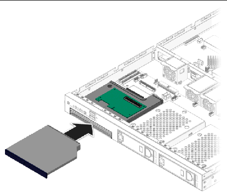 Figure showing installation of the DVD drive assembly.