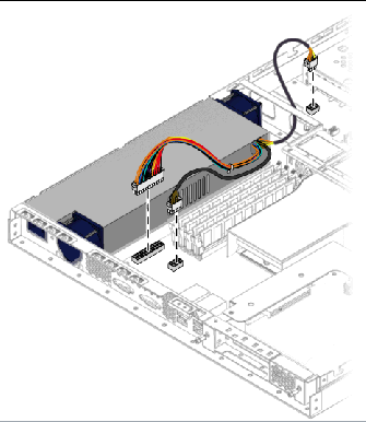 Figure showing connecting the power supply cables to the motherboard.