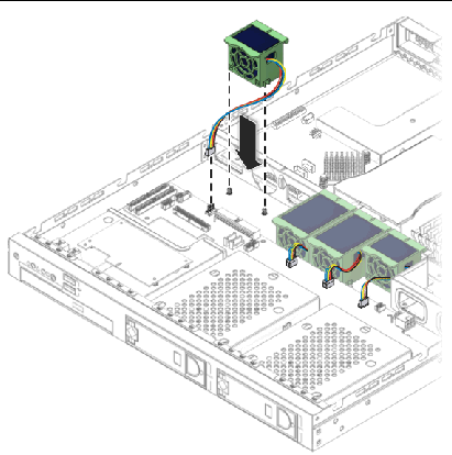 Figure showing installation of a fan module.