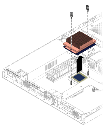 Figure showing removal of the heatsink.