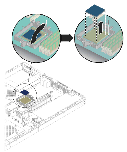 Figure showing removal of the CPU.