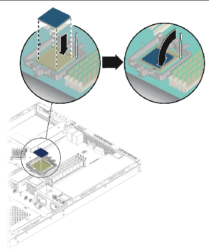 Figure showing installation of the CPU.