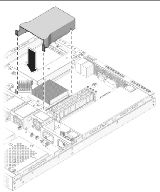 Figure showing installation of the air baffle.