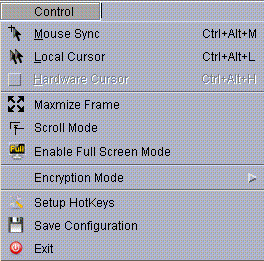 The Control Menu.